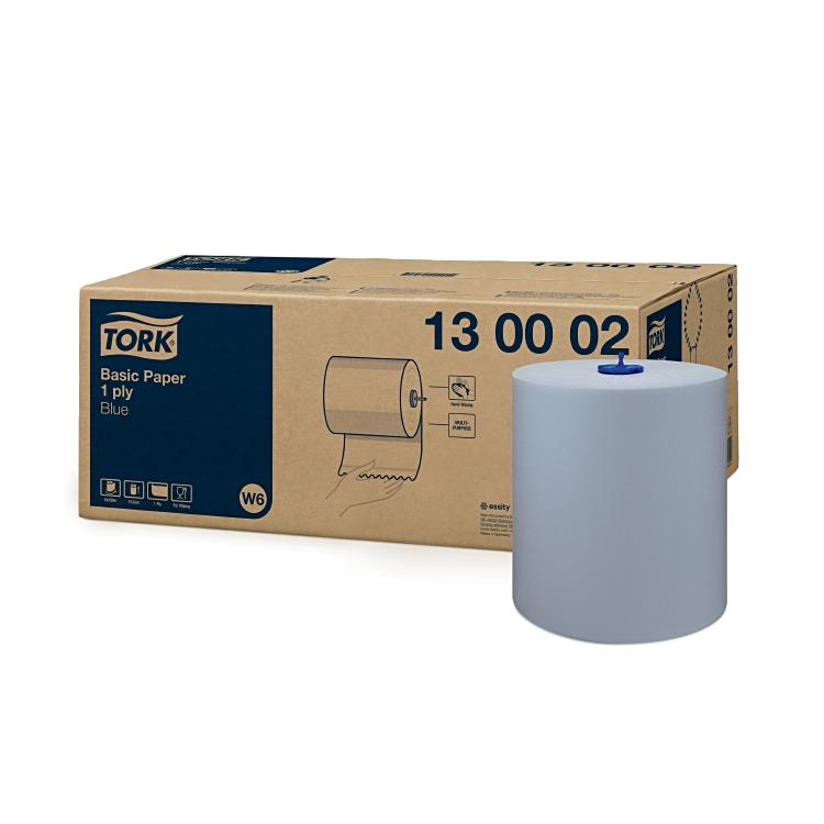 Papierwischtuch-Rolle Tork in weiss oder blau, 1-lagig, B 19.5cm, Länge 250m