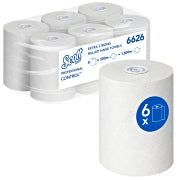Handtuchrolle SCOTT CONTROL weiss, B 19.8cm x 300m, 1 lagig, Sack a 6 Rollen