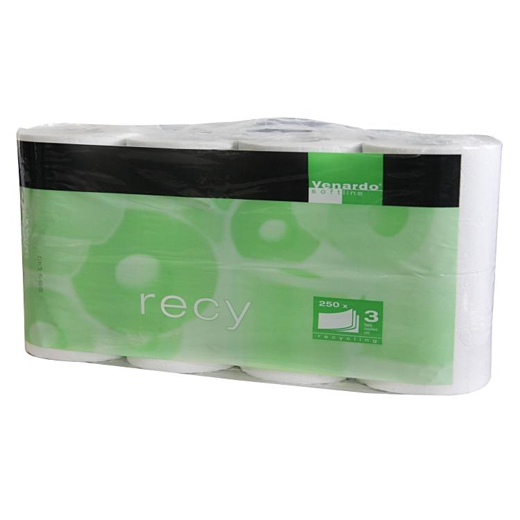 Toilettenpapier Venardo Recycling 3-lagig 250 Cps. 9.5 x 11.5 cm