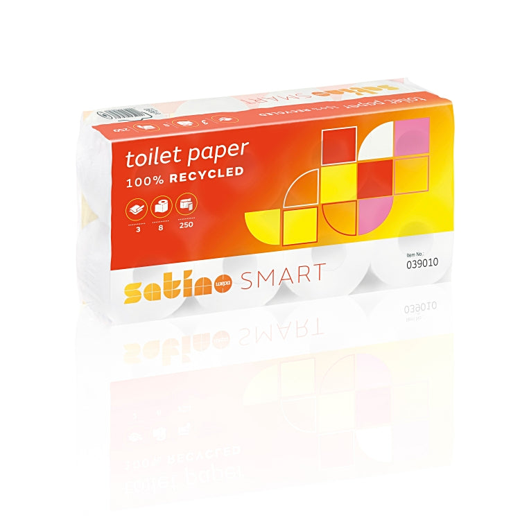 Toilettenpapier Recycling Smart 3-lagig 250 Cps. 9.5 x 11.0 cm