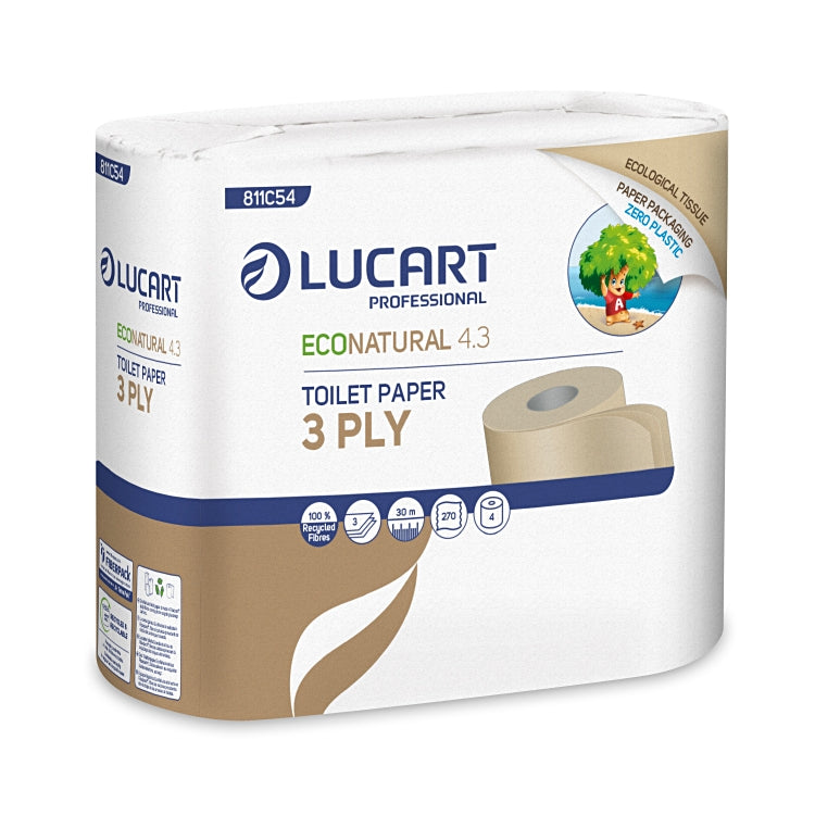 Toilettenpapier Standardrollen LUCART EcoNatural 4.3