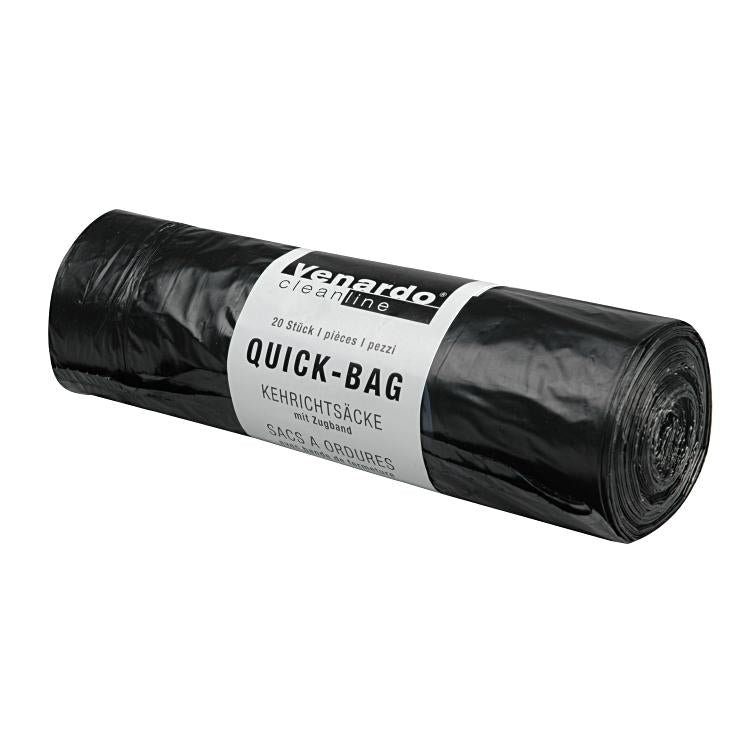 Kehrichtsack 35L/schwarz Rollen à 20 Stk,Zugband 570x600mm, LDPE 32my