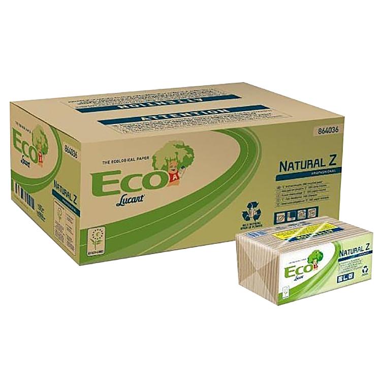 Papierhandtucher Lucart Eco Natural beige Z 2-lagig 23.5 x 23.0 cm