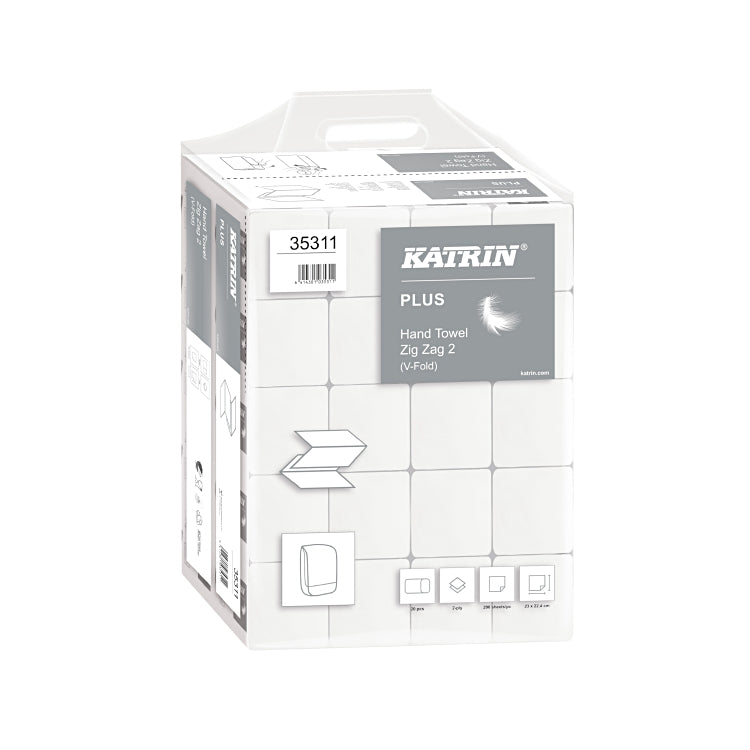 Handtucher KATRIN Plus Handy Pack 2-lagig ZZ 224 x 230 mm V-Falz