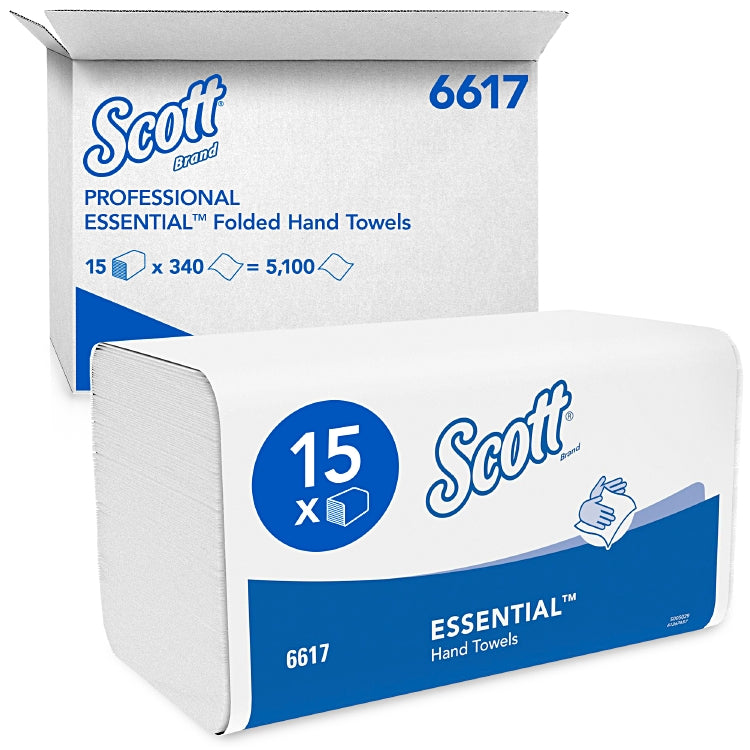 Papierhandtucher Scott® Essential weiss, Interfold, 1-lagig, 20 x 21 cm