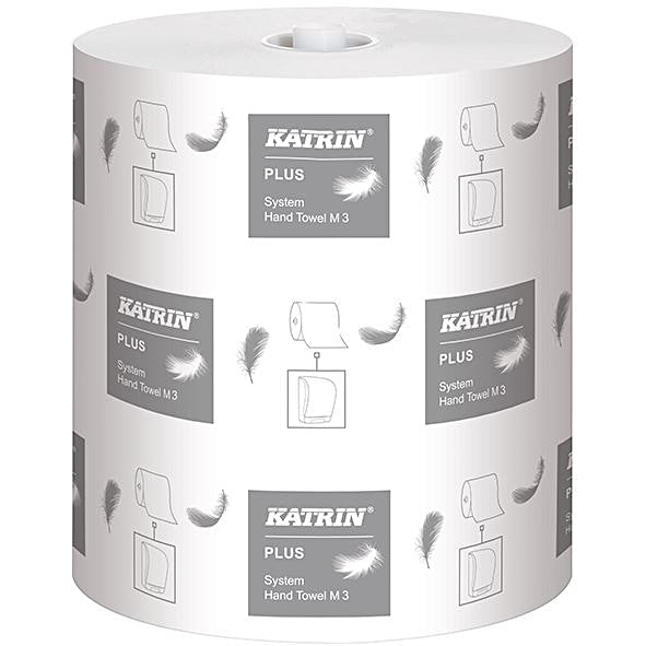 Handtuchrolle KATRIN Plus M3 445Cps, 21cmx100m, 3-lagig, weiss, Zellulose