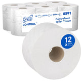 Toilettenpapier Scott Control 10.6 x 19.8cm, 2 lagig, weiss, Sack à 12 Rollen